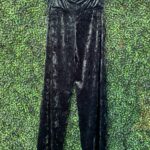 GORGEOUS JEWEL TONED CRUSHED VELVET WIDE PANTS WITH POCKETS