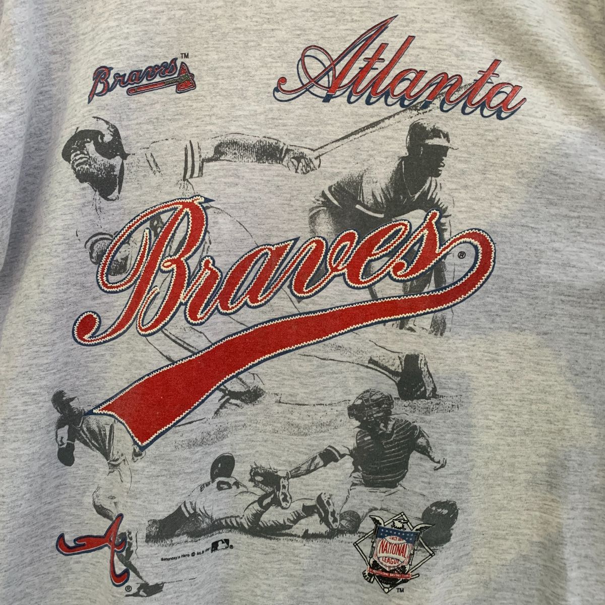 Acid Wash Vintage 90's Atlanta Braves Tshirt Adult S/M 