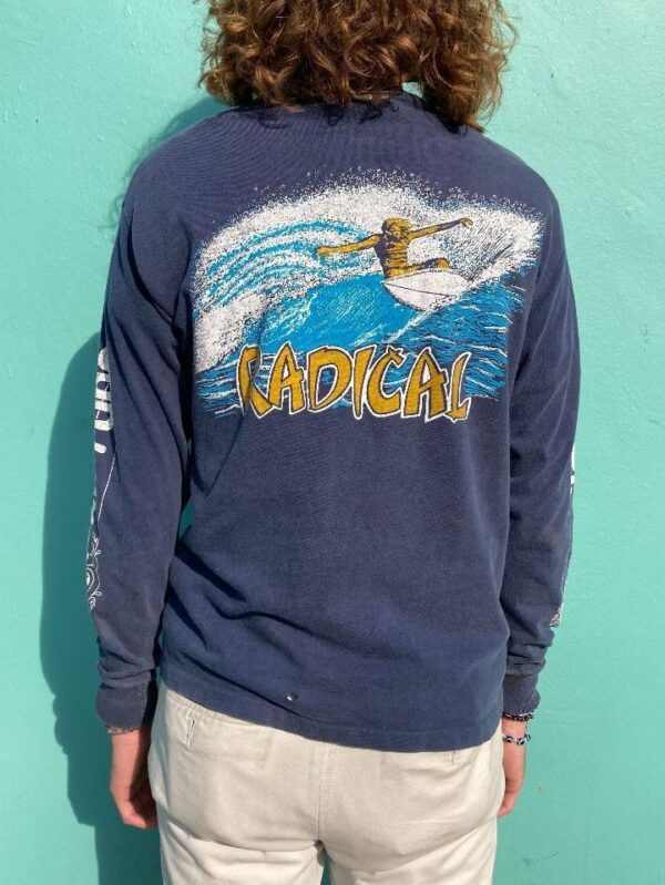 product details: AS-IS 1980S-90S RADICAL GO FOR IT SURF LONG SLEEVE TSHIRT photo