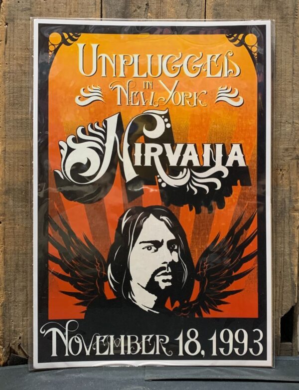 product details: UNPLUGGED IN NEW YORK NIRVANA GRAPHIC POSTER 1993 photo