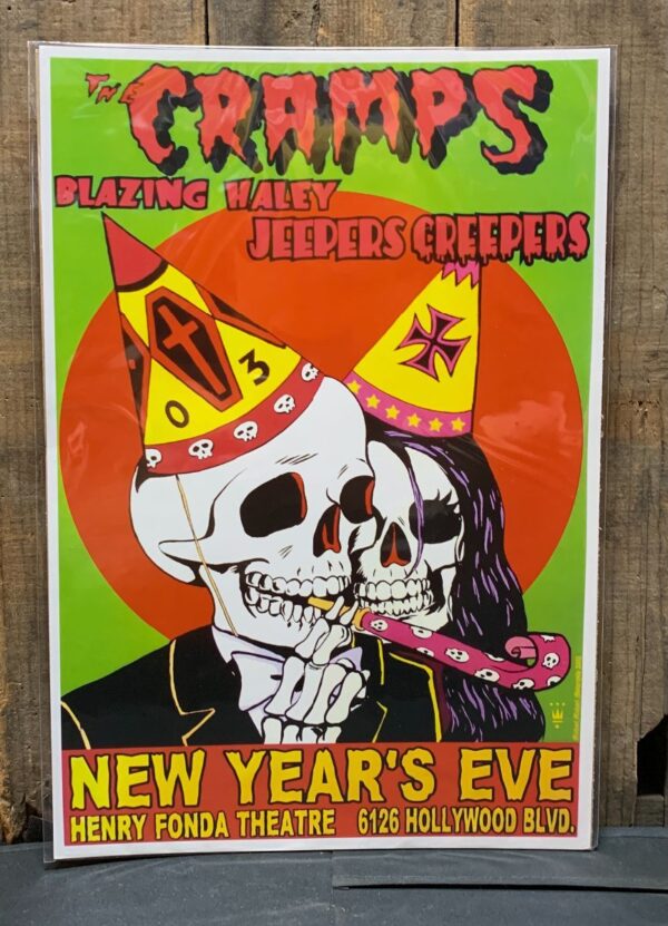 product details: THE CRAMPS BLAZING HALEY JEEPERS CREEPERS LIVE NYE POSTER photo