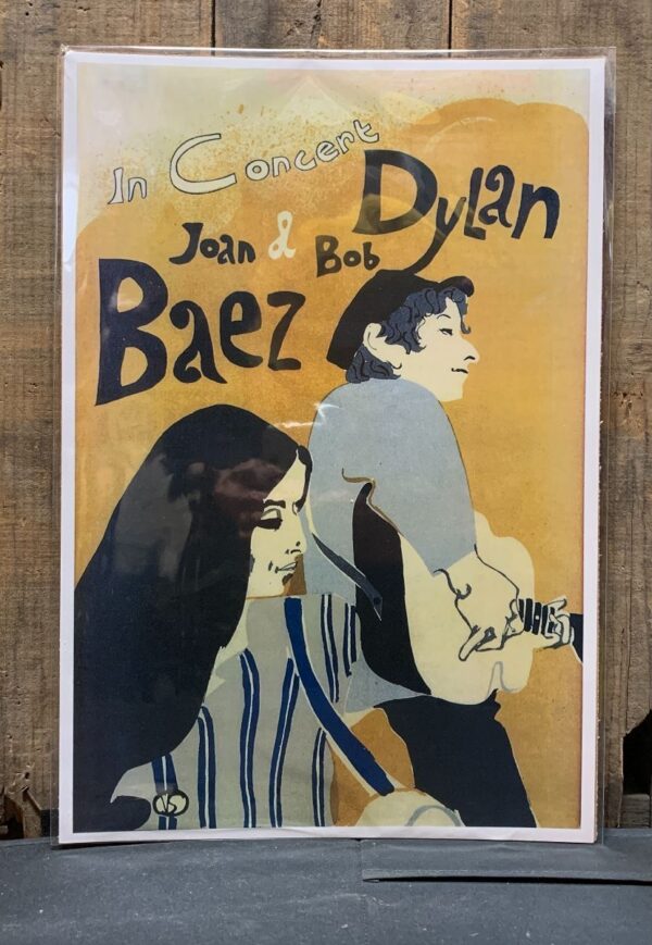 product details: IN CONCERT JOAN BAEZ AND BOB DYLAN SIMPLE PAINTING GRAPHIC POSTER photo