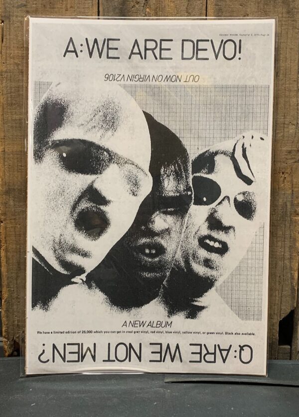 product details: Q: ARE WE NOT MEN? A; WE ARE DEVO! GRAPHIC POSTER photo