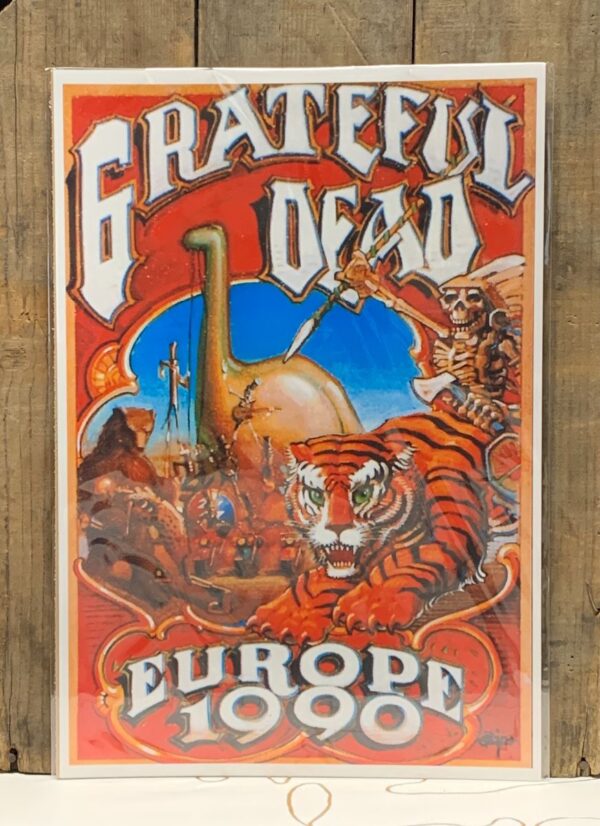 product details: GRATEFUL DEAD GRAPHIC TIGER POSTER EUROPE TOUR 1990 photo