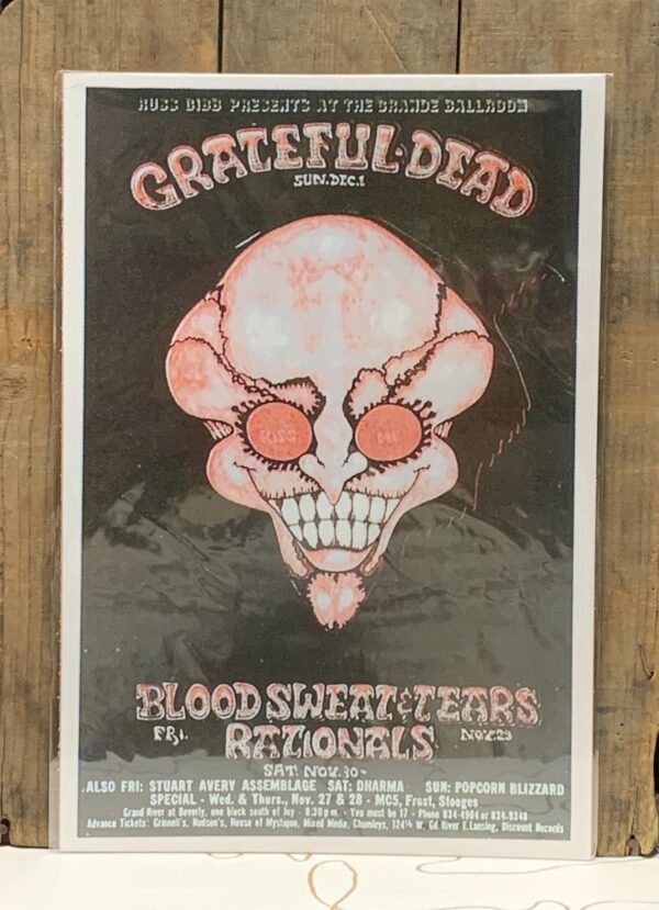 product details: GRATEFUL DEAD BLOOD SWEAT AND TEARS POSTER WITH GRAPHIC STITCHED HEAD photo