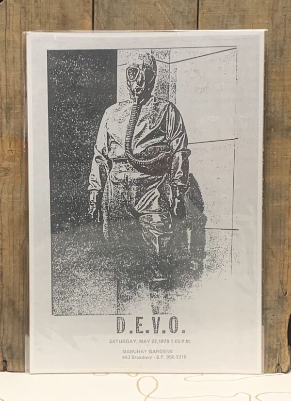 product details: DEVO LIVE MAY 1978 AT MABUHAY GARDENS GAS MASK GRAPHIC POSTER photo