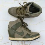 NIKE DUNK LEATHER & SUEDE WEDGE SNEAKERS