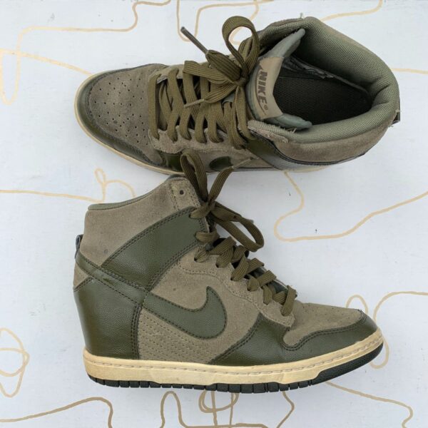 product details: NIKE DUNK LEATHER & SUEDE WEDGE SNEAKERS photo