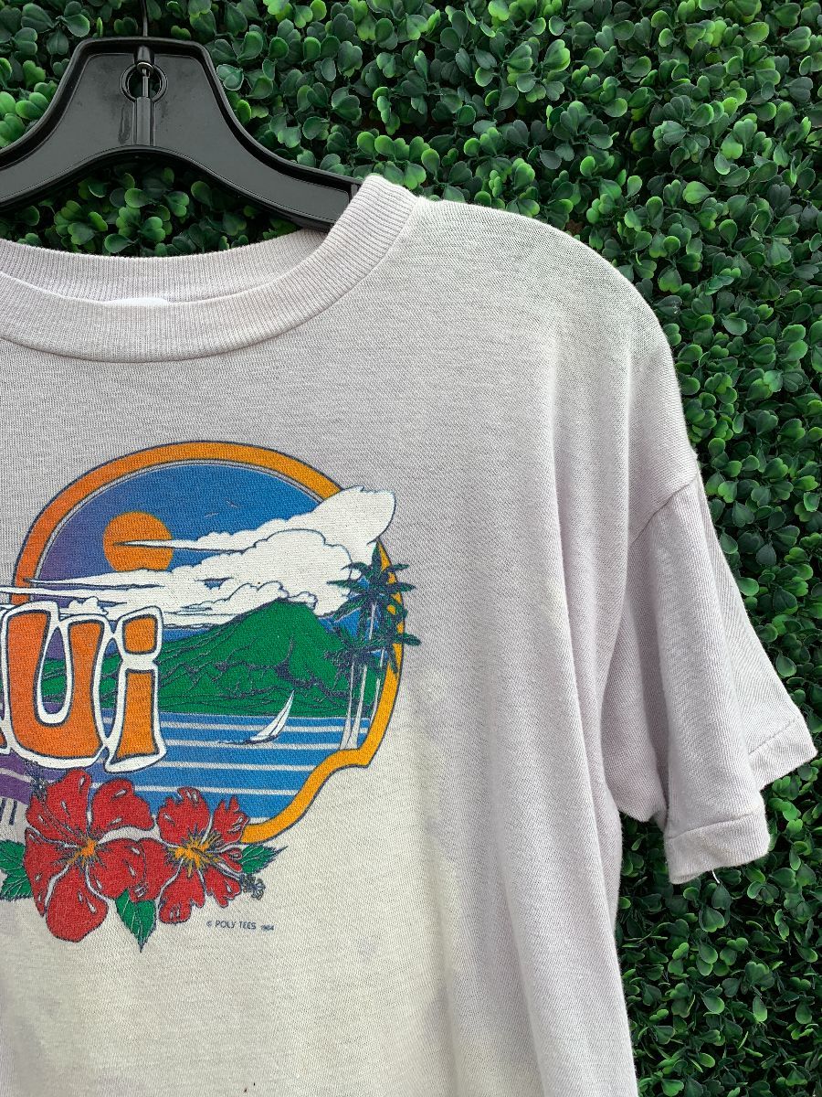 Vintage 1984 Maui, Hawaii Graphic Thin Weave Cotton T Shirt | Boardwalk ...