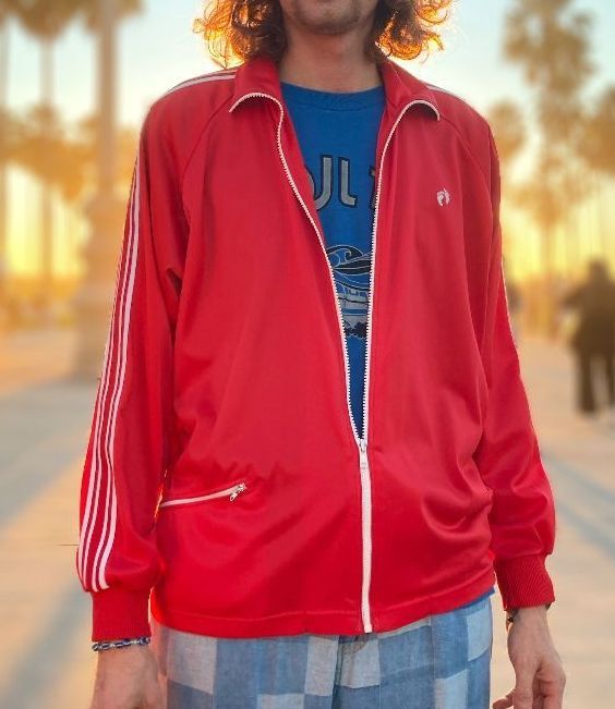 product details: HANG TEN LOGO ADIDAS STYLE TRACKSUIT STRIPE POLYESTER ZIP UP JACKET AS-IS photo
