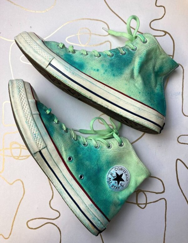 product details: UNIQUE TIE DYED CHUCK TAYLOR HIGH TOP SNEAKERS photo