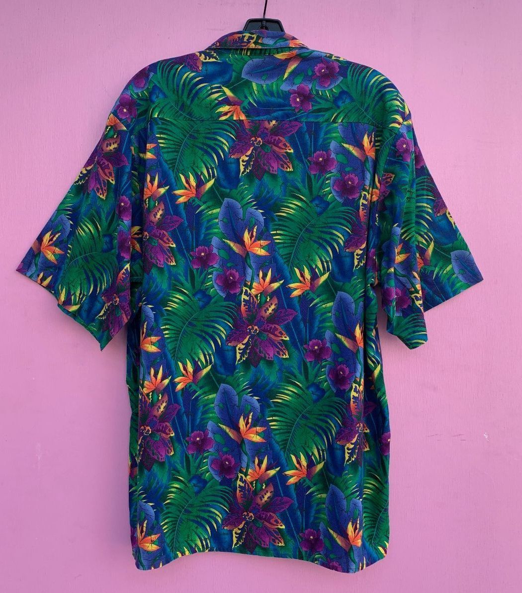 Hawaiian Short Sleeve Button Up Shirt With Purple Flowers | Boardwalk ...