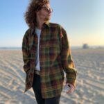 1990S DEADSTOCK HEAVY SUPER THICK WOOL GREEN PLAID FLANNEL COAT