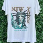 NEW YORK LIBERTY ISLAND GRAPHIC T-SHIRT  SMALL FIT