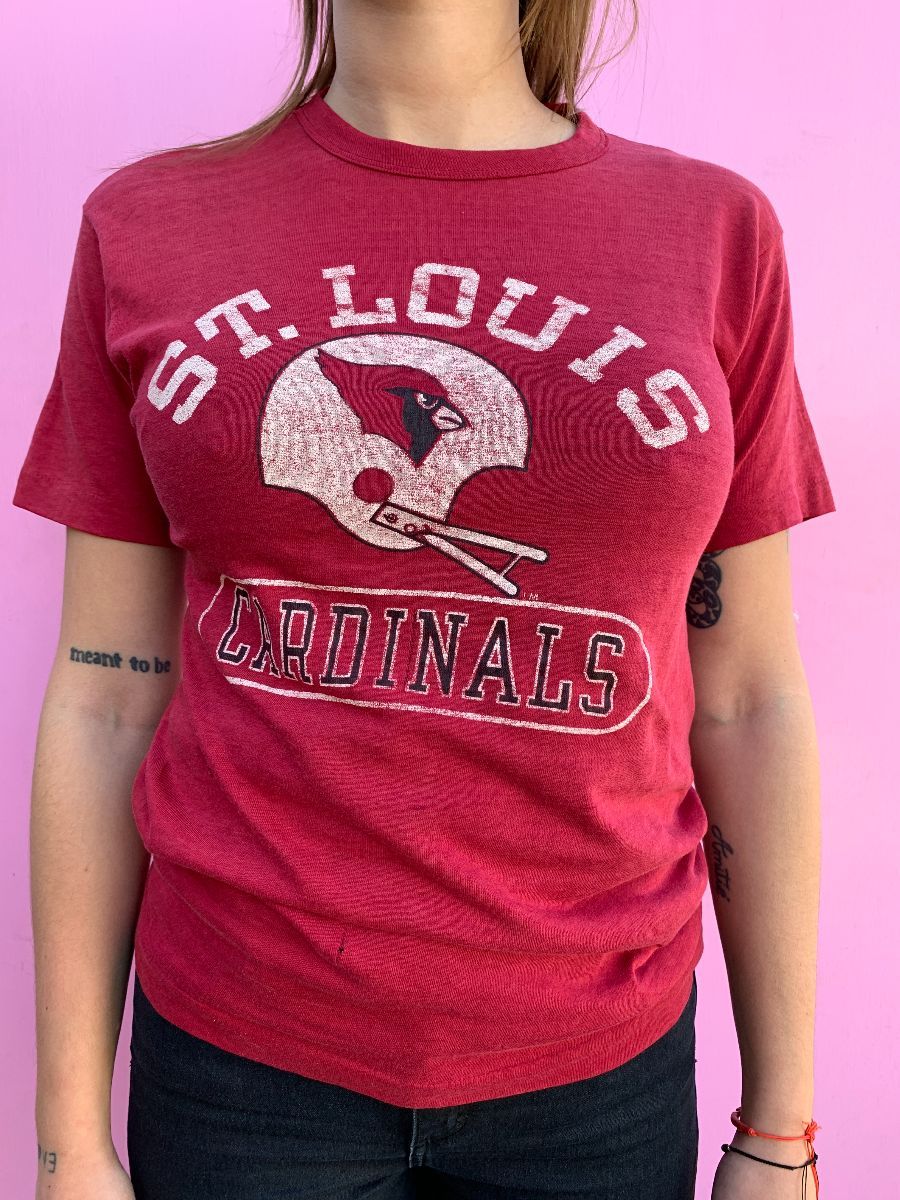 St. Louis Cardinals Birds and Buds T-Shirt from Homage. | Red | Vintage Apparel from Homage.