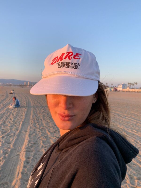 product details: RETRO D.A.R.E. TO KEEP KIDS OFF DRUGS THIN SNAPBACK HAT photo