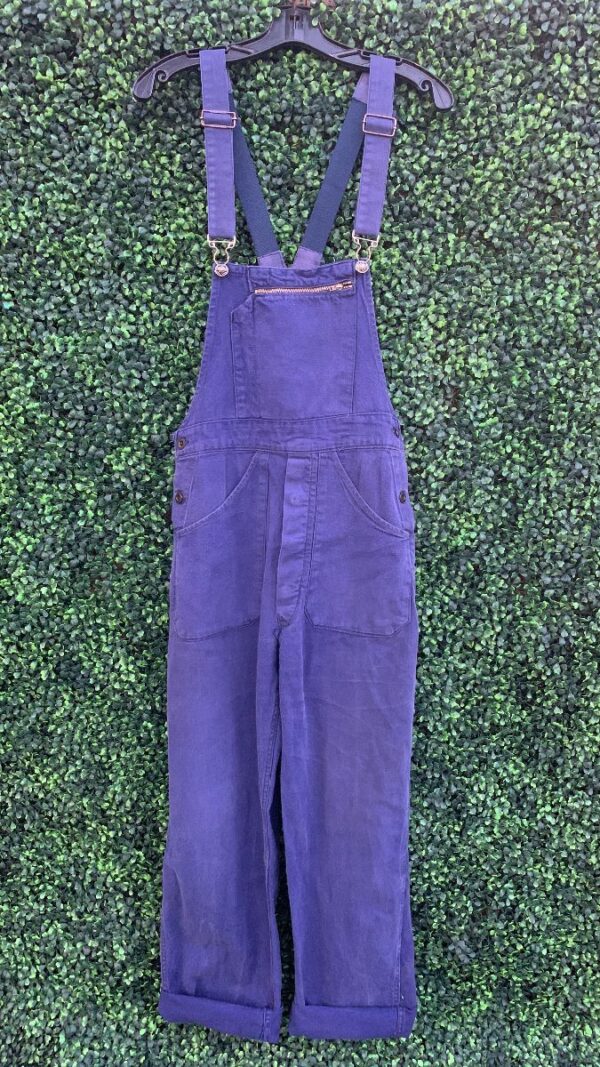 product details: HEAVY BRUSHED COTTON DARKER WASH OVERALLS STAR BUTTONS photo