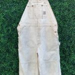 KILLER SUPER BLEACHED OUT SUN FADED CARHARTT WORKWEAR OVERALLS AS-IS