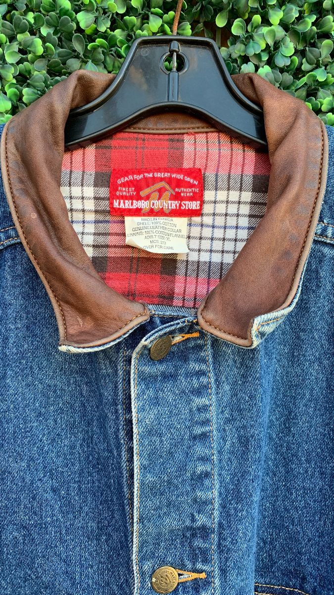 Classic 1990s Dark Wash Marlboro Country Store Denim Jacket With ...