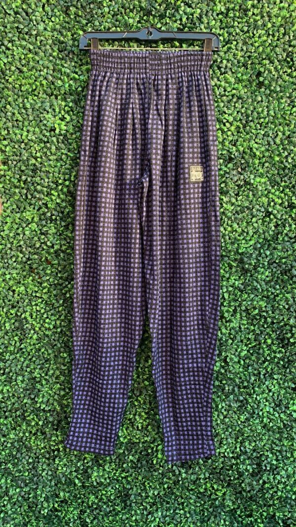 product details: 1990S DEAD-STOCK COTTON HAMMER PANTS GRID STYLE PLAID PATTERN SMALL FIT photo