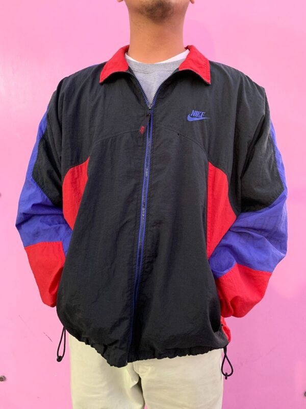 product details: 1990S GRAY TAG NIKE COLOR BLOCK ZIP UP WINDBREAKER AS-IS photo
