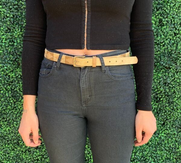 product details: ARGENTINE GEOMETRIC EMBROIDERED DESIGN LEATHER BELT AS-IS photo