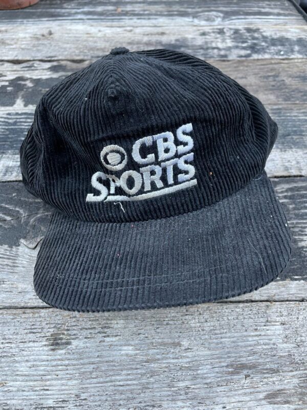 product details: VINTAGE ADJUSTABLE CORDUROY HAT WITH EMBROIDERED CBS SPORTS photo