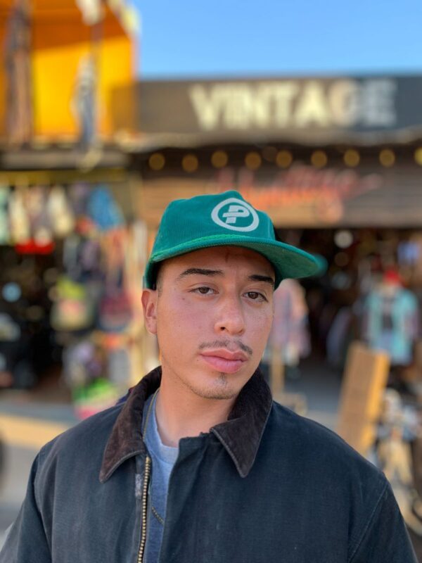 product details: VINTAGE CORDUROY HAT WITH EMBROIDERED P LOGO photo