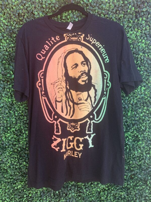 product details: ZIG ZAG MAN ZIGGY MARLEY REGGAE NIGHT HOLLYWOOD BOWL OMBRE PRINT T-SHIRT HAND PAINTED photo