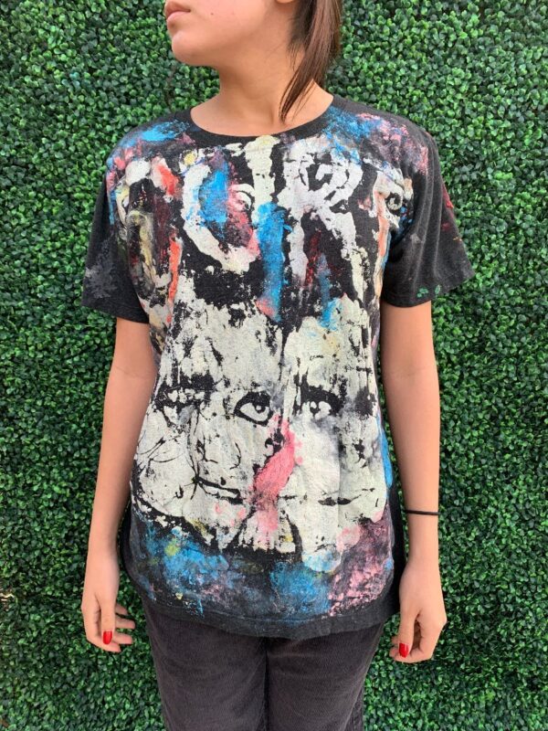 product details: THE CURE BOYS DONT CRY T-SHIRT HAND-PAINTED PUFF PAINT photo