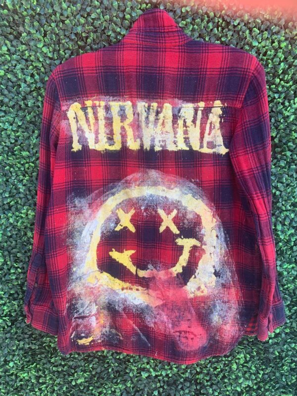 product details: SOFT LS BD FLANNEL W NIRVANA SMILE HAND PAINTED DESIGN AS-IS photo