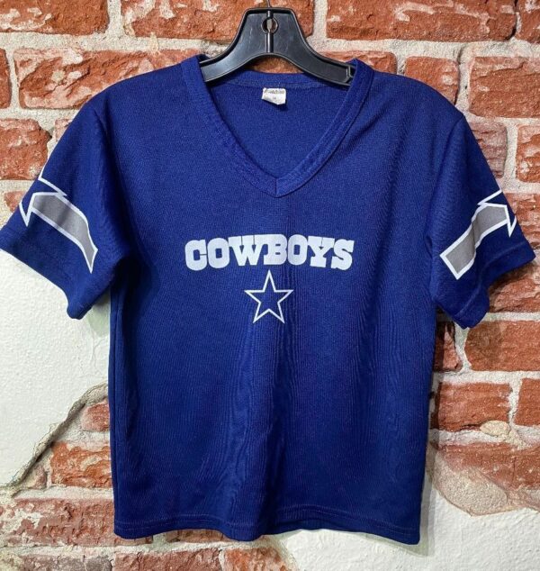 product details: RETRO DALLAS COWBOYS V-NECK JERSEY *SMALL FIT* photo