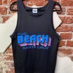 RAD DEADSTOCK 1988 THE BEACH SANTA CRUZ GRAPHIC TANK TOP PUFF INK