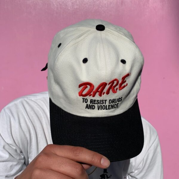 product details: DEADSTOCK DARE TO RESIST DRUGS AND VIOLENCE EMBROIDERED STRAP BACK HAT photo
