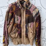 AS IS AMAZING 1980S COTTON & LEATHER PATCHWORK BOMBER JACKET