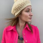 ADORABLE RETRO CHUNKY KNIT BERET HAT WITH POM POM DETAIL