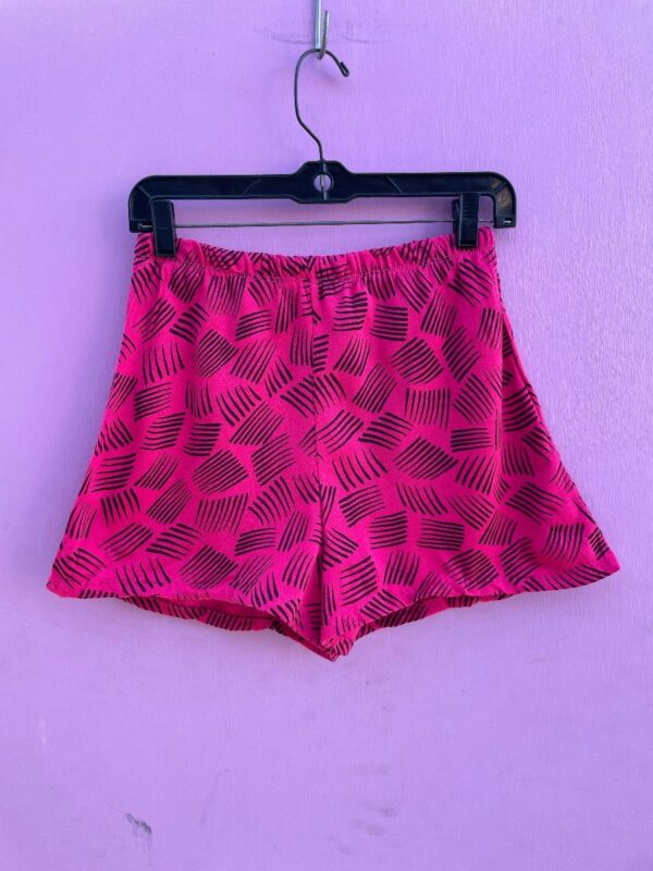 product details: FUNKY 1980S DEADSTOCK HOT PINK SAVED BY THE BELL PRINT  SHORTS photo