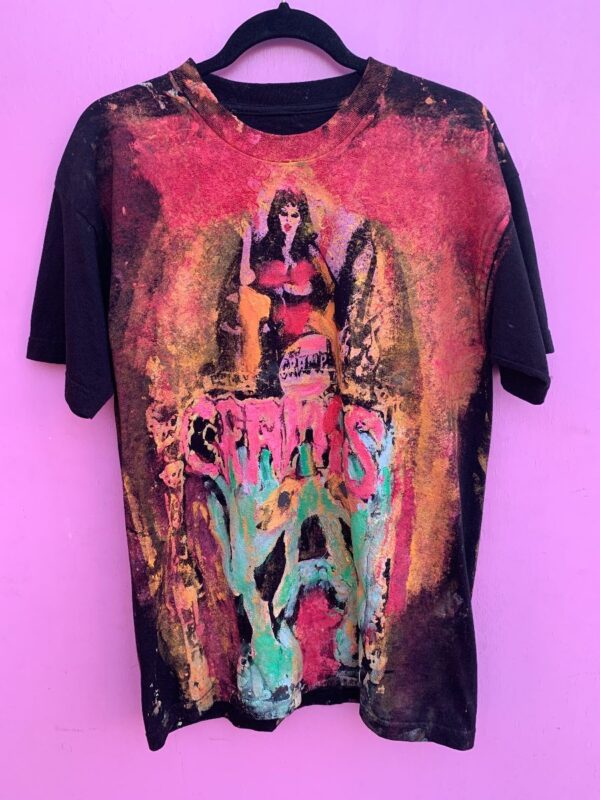 product details: THE CRAMPS GIRL ON DRUMS W/ MONSTER HANDPAINTED T-SHIRT photo