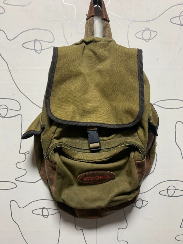 product details: THICK CANVAS CRAFTSMAN UTILITY BACKPACK W/ LEATHER SECTIONS photo