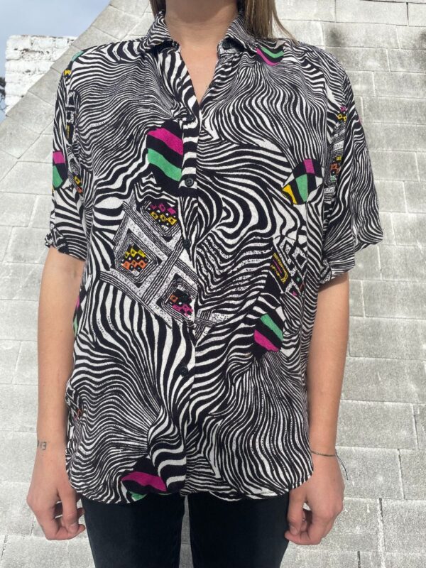 product details: SS BD PHYSCHEDLIC ZEBRA PRINT SHIRT photo