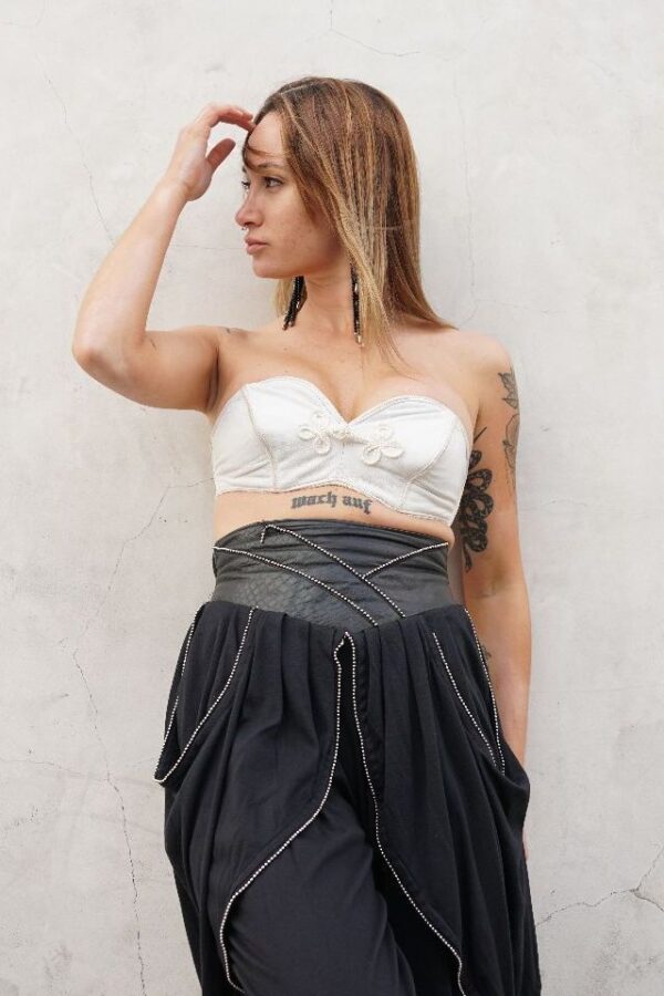 product details: VINTAGE LEATHER BRA CROP TOP photo