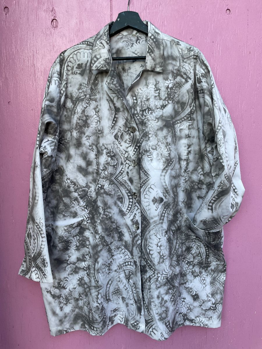 Custom Printed Grey Damascus Print Light Jacket Lab Coat | Boardwalk ...