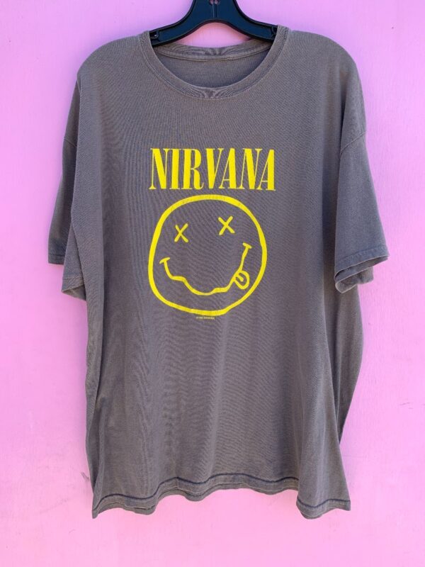 product details: ORIGINAL NIRVANA 1992 SMILEY FACE GRAPHIC TSHIRT BOXY FIT photo