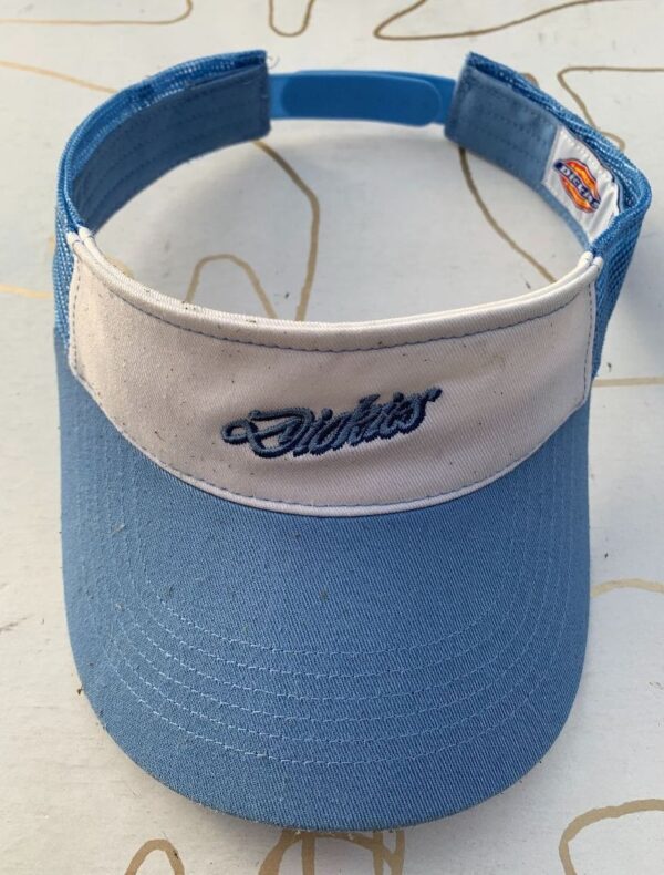 product details: RARE 1990S BABY BLUE EMBROIDERED DICKIES VISOR CAP photo
