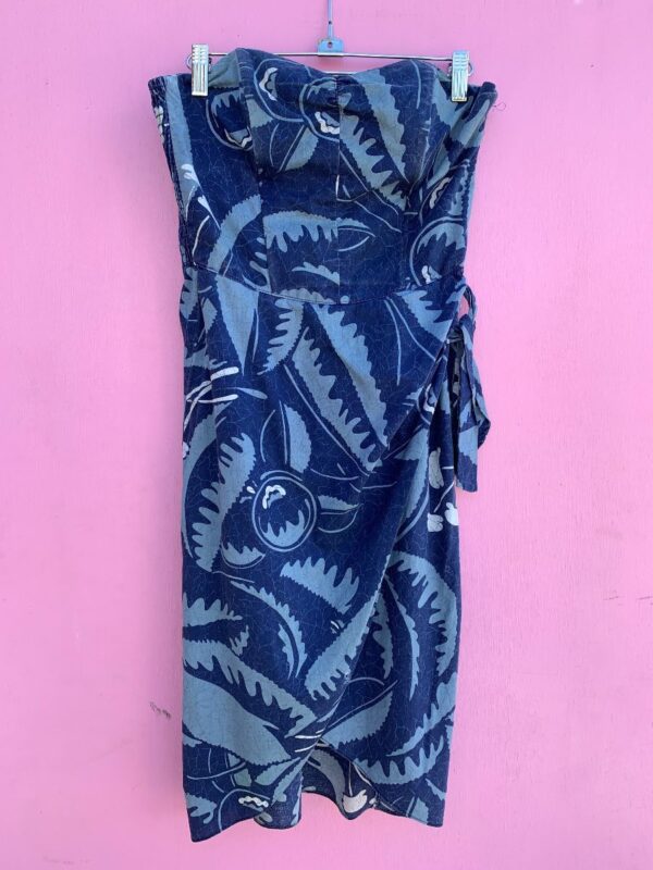 product details: 1990S 100% COTTON STRAPLESS HAWAIIAN PRINT DRESS SWEETHEART NECKLINE photo