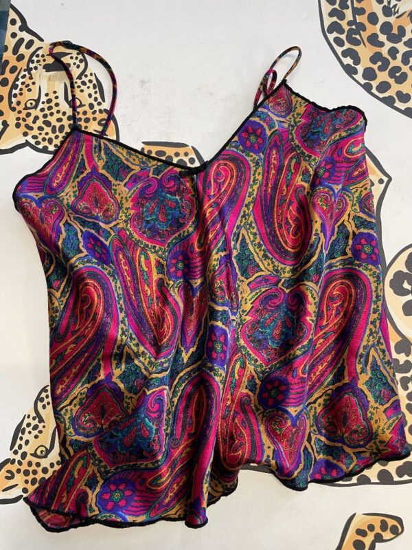 product details: SILKY PAISLEY CAMISOLE BLOUSE SPAGHETTI STRAPS photo