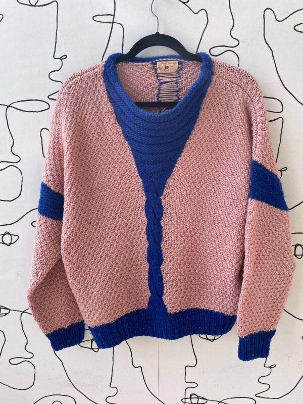 product details: KILLER TWO-TONE HAND KNIT SWEATER AS-IS photo