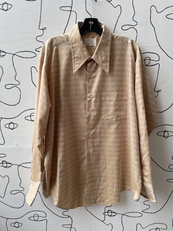 product details: KENT COLLECTION SQUARE DESIGN WOVEN LONG SLEEVE BUTTON-UP SHIRT photo