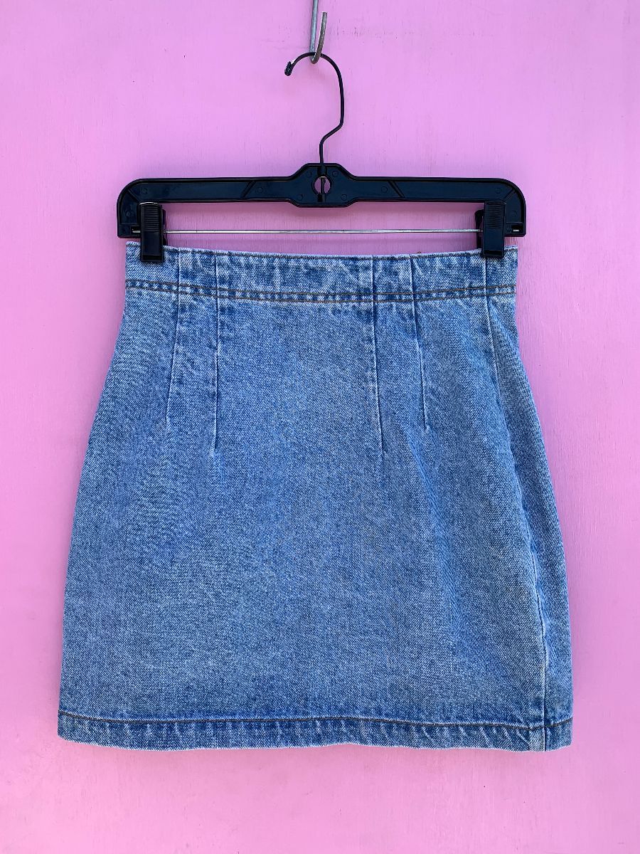 80s Guess Zip Up Denim Mini Skirt | Boardwalk Vintage