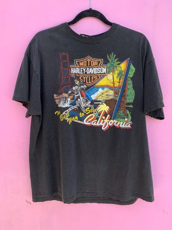 product details: RAD & RARE THE BEST WAY TO SEE CALIFORNIA HARLEY DAVIDSON FULLERTON T-SHIRT photo